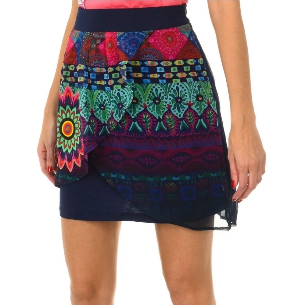 DESIGUAL Colorful Patterned Women's Skirt SIZE EU 38 US 8